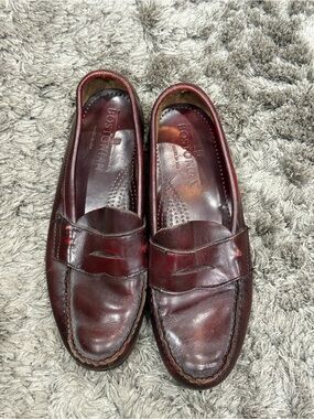 VTG Bostonian Burgundy Pinch Penny Loafers Mens Size 7.5D/B Made In USA 🇺🇸